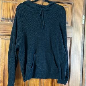 Aerie Waffle hoodie in Black
